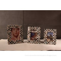 Square Customized Picture Frames , Plywood Frame With Shell Decoration